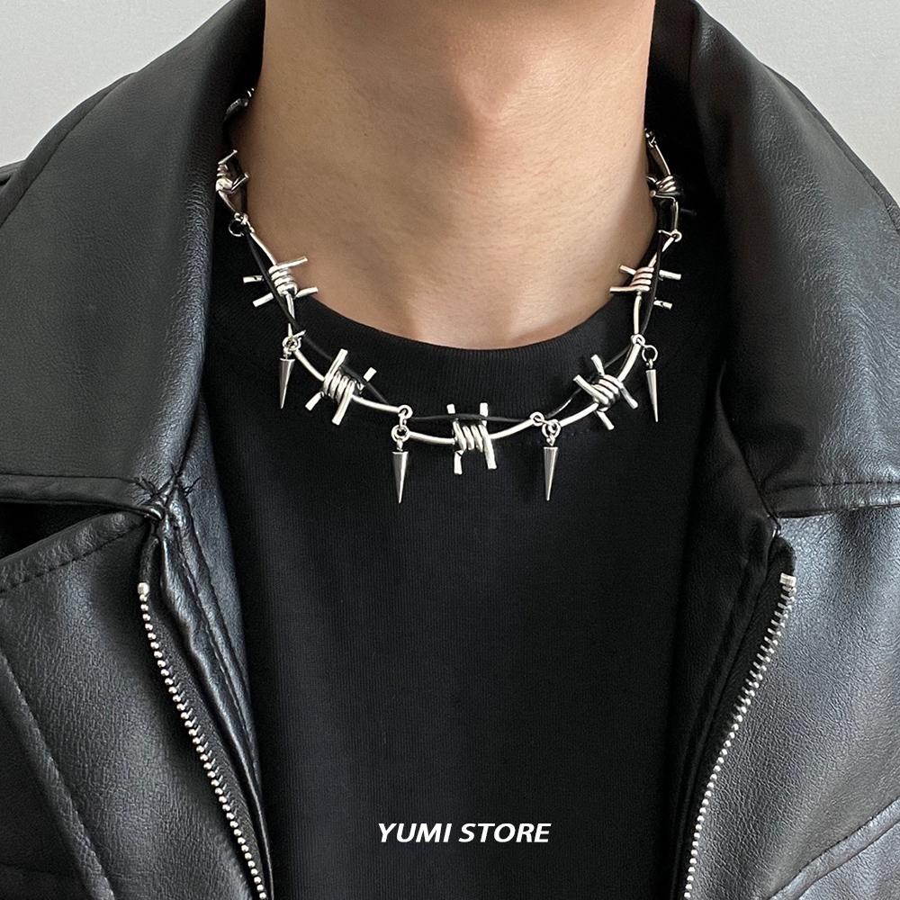 Punk Thorn Rivet Necklace For Man Woman Retro Hip Hop Clavicle Chain Female Y2K Jewelry Hot Girl Choker Accessories Wholesale