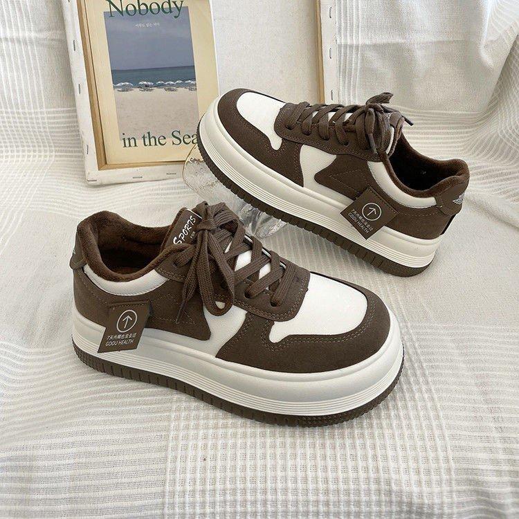 Small Raise the Bottom Sneakers Women's  New Online Influencer Fashion D'Lites Bread Leisure Platform White Shoes