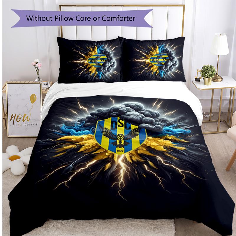 Duhok Sport Club Printed 3PCS Bedding Set Soft Breathable Duvet Cover Pillowcases Set Washable Bedroom Decor Home Gift
