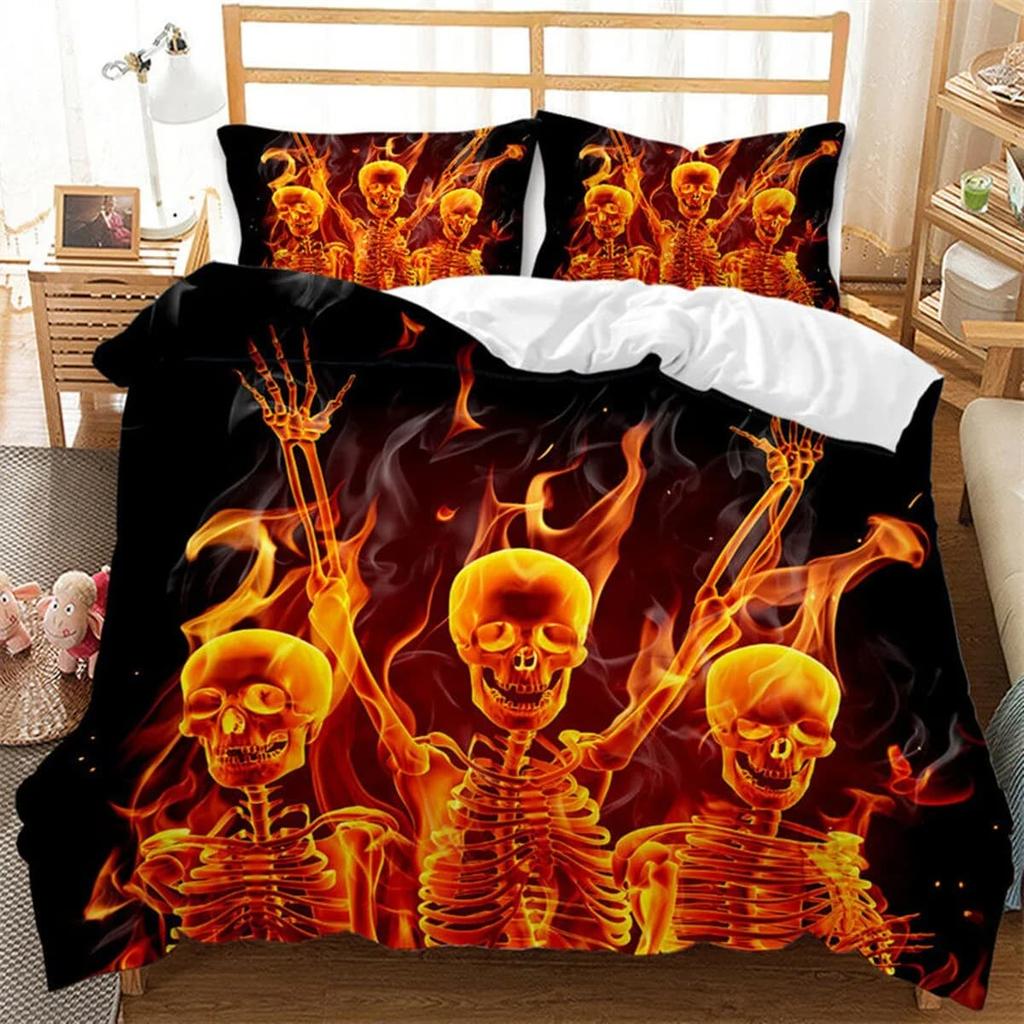 Comforter Gothic Skull Dark Skull Horror Theme King Size Suitable For Teenagers Women Men Bedroom Decoration Warm Breathable