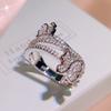 Sweet and Elegant Bow Ring Zircon Ring Feminine Chic Overlapping Index Ring