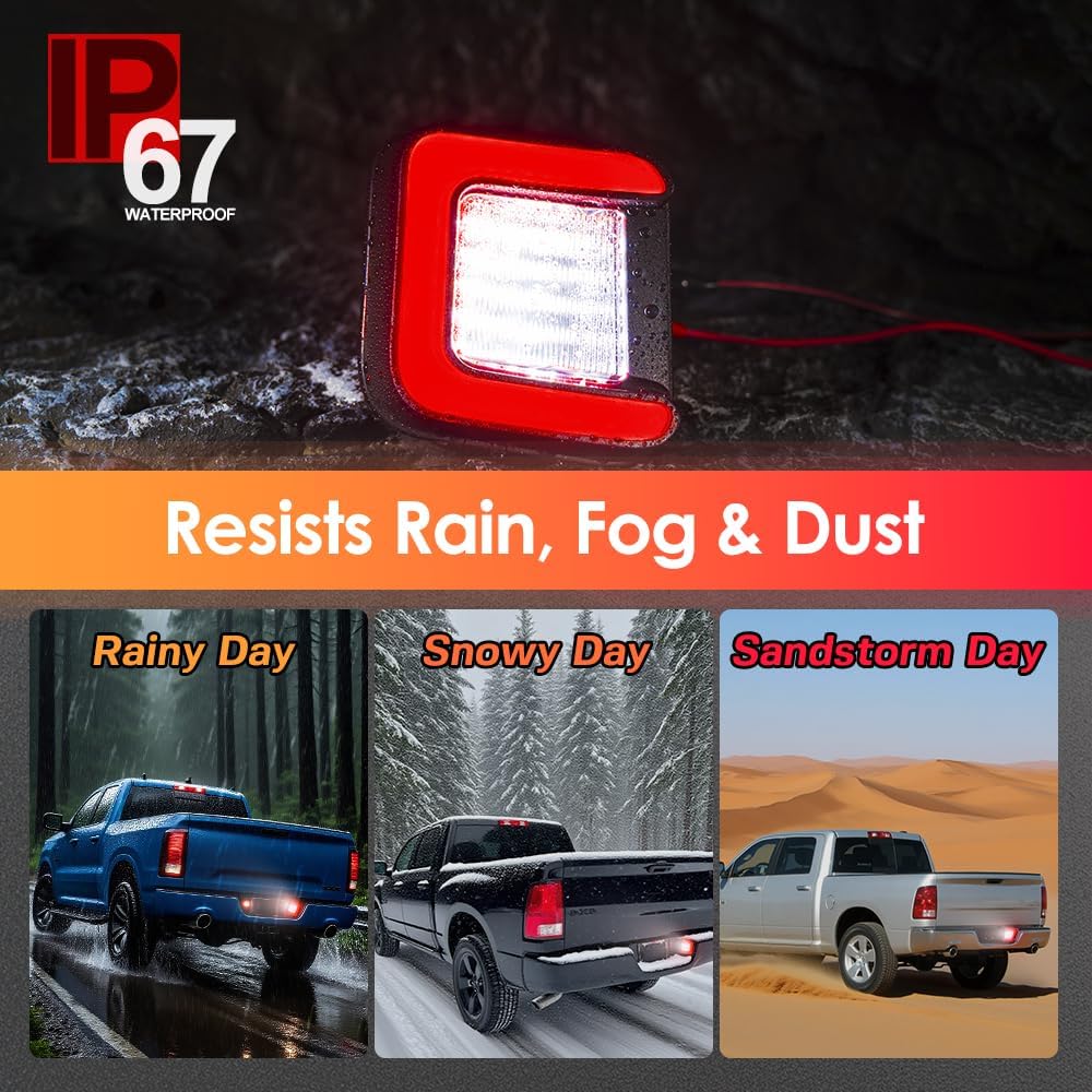 Ram Led License Plate Light Assembly OEM Replacement For 2003-2018 D0Dge Ram 1500 2500 3500 White Red OLED Rear License Number Plate Tag Tail Lamp