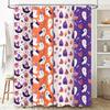 Halloween Shower Curtain Set Spooky Ghosts Goblins Printed Fabric Bath Liner for Bathroom Decorations Purple Orange White Colorf