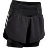 Decathlon 900 Comfortable Casual Skin-Friendly 2-in-1 Sports Shorts Women's Black
