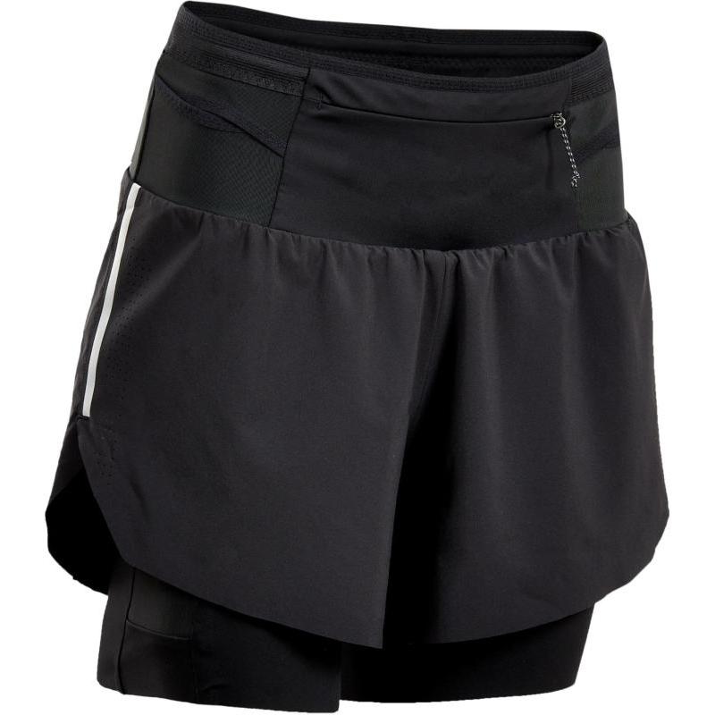 Decathlon 900 Comfortable Casual Skin-Friendly 2-in-1 Sports Shorts Women's Black