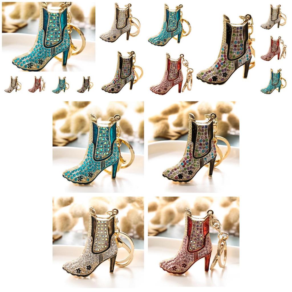 Fashionable And Cute Shoe Pendant Keychain With Rhinestones Ideal Gift For Both Men And Women