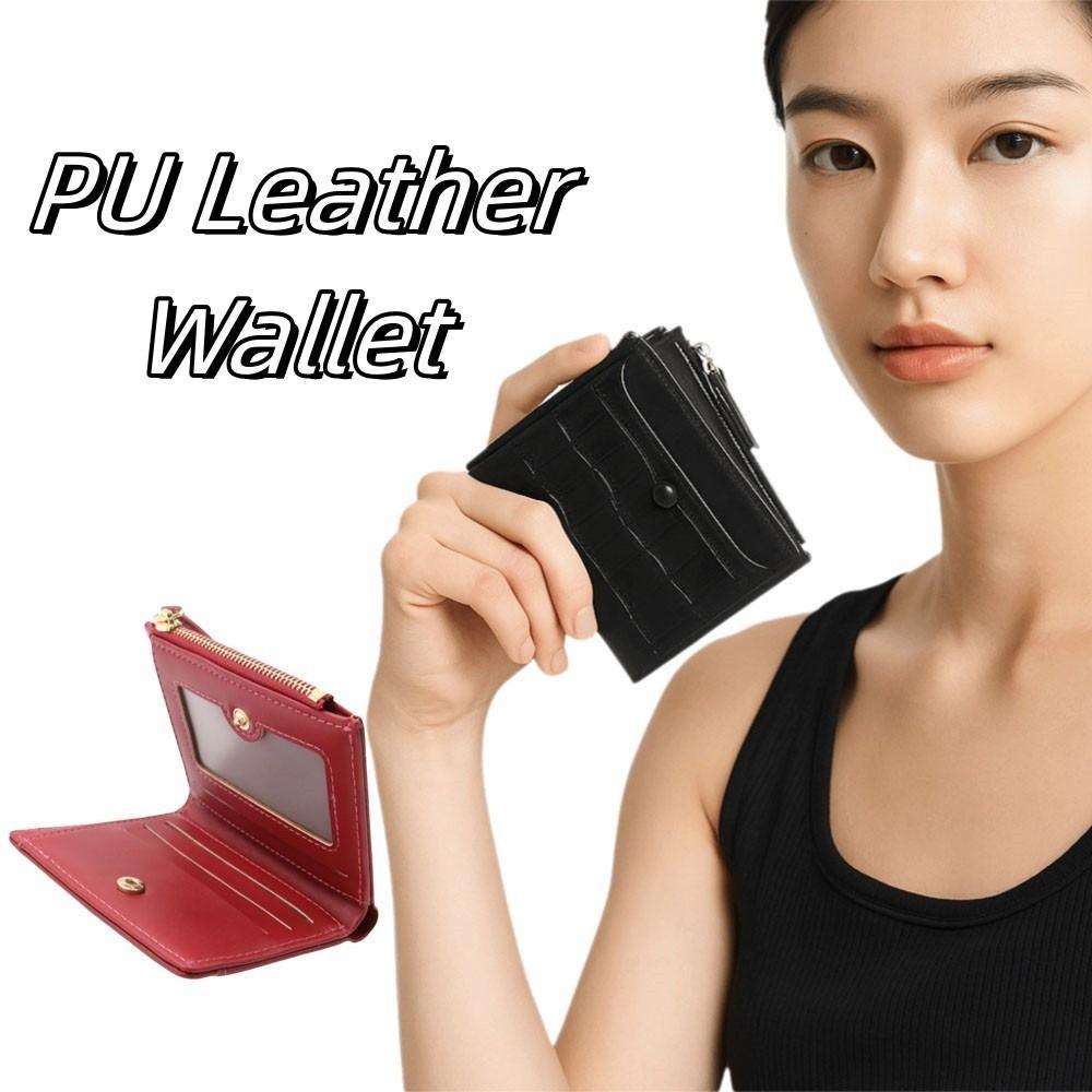 Waterproof Crocodile Pattern Wallet Short Multiple Card Holder PU Leather Coin Purse  School