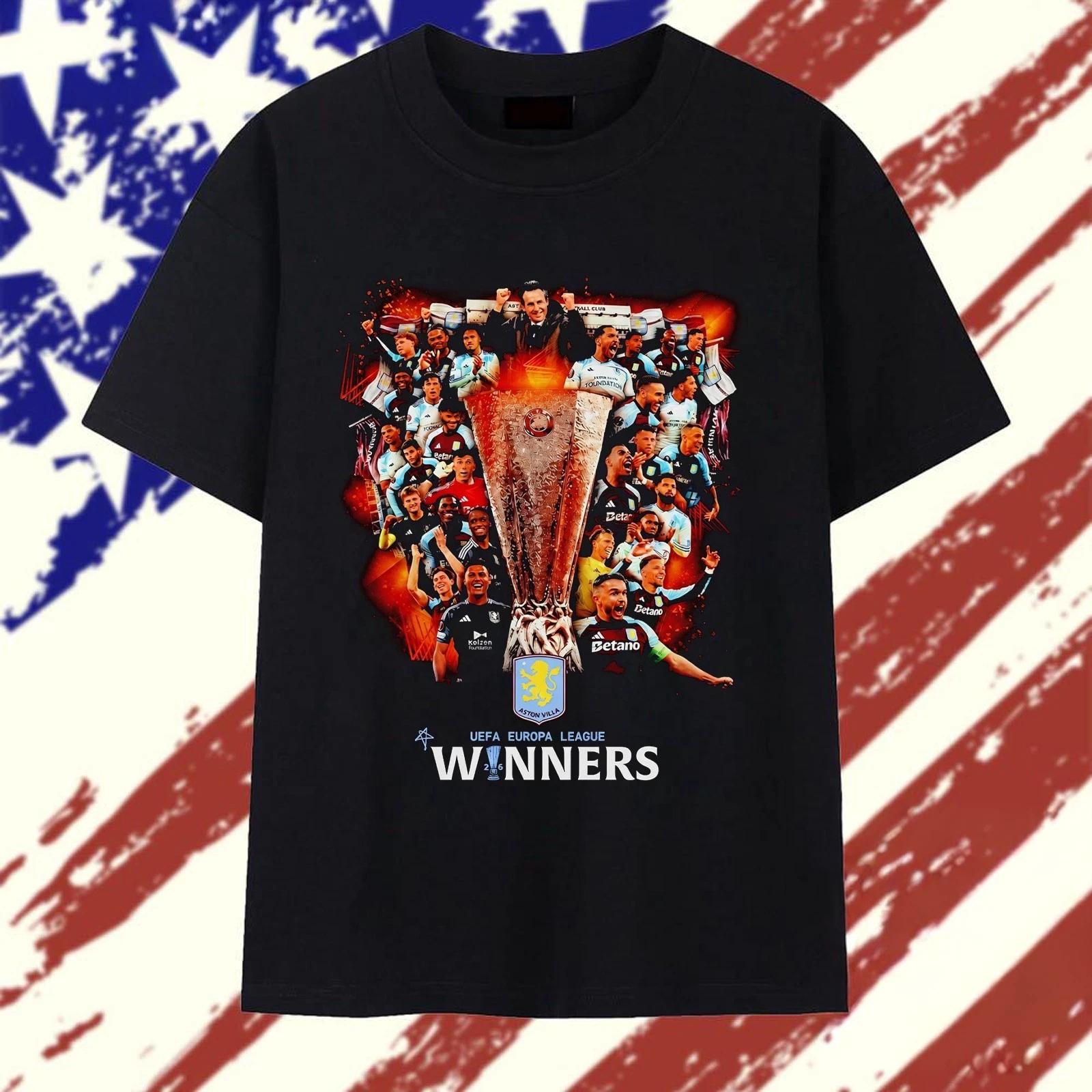 Aston Villa Champions Shirt UEFA Europa League Winners 2026 Soccer Fan Shirt M
