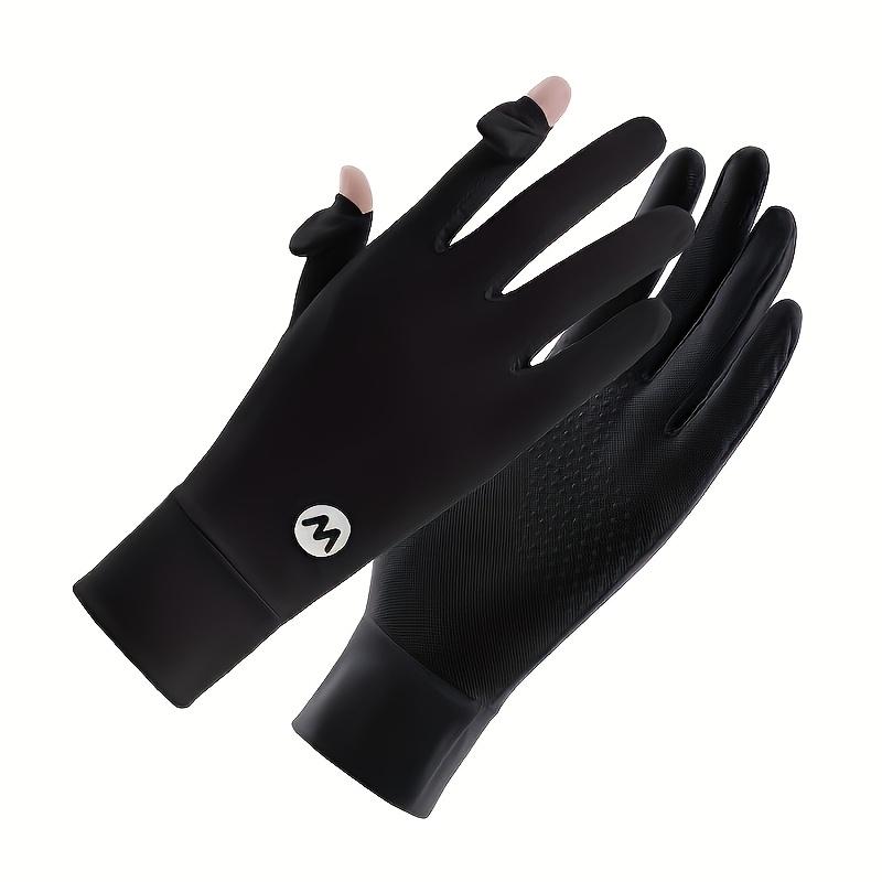 

Summer Cycling Gloves Breathable Sun Protection Ice Silk Riding Gloves Non-Slip Flip Top Touchscreen Driving Fishing Gloves чорний