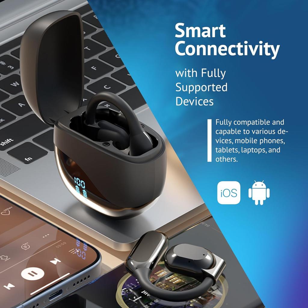 AI Language Translation Earbuds - Real Time Two Way OWS Translator Earphones - 144 Languages Auto Translate Wireless Headphones - Instant Translating