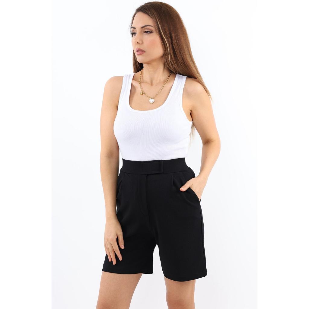 Line Damen-Lycra-Shorts mit Klettverschluss in Schwarz