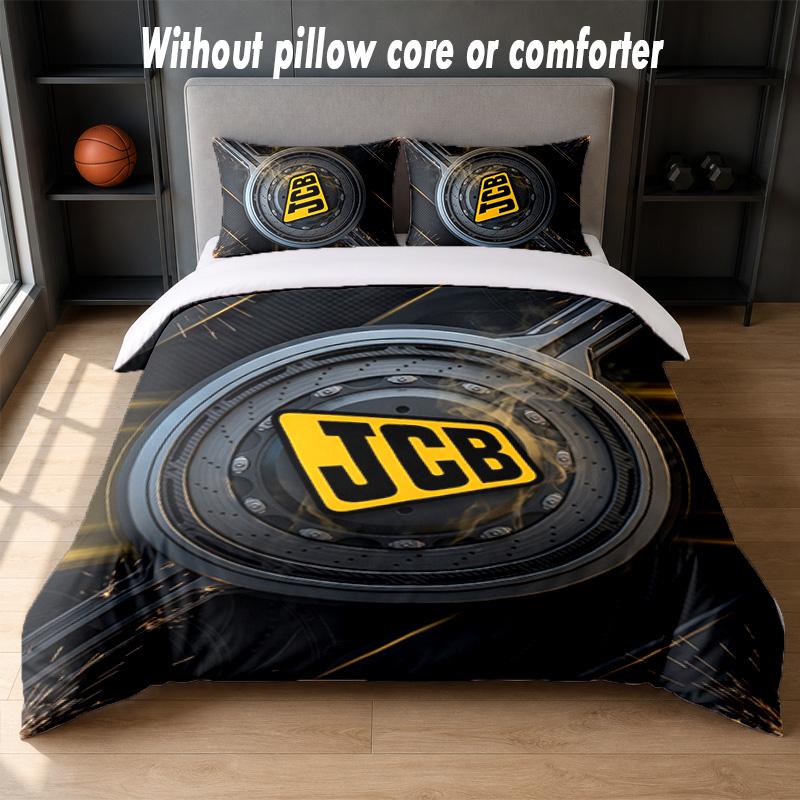 JCB Design Bed Bedding Set 1 Duvet Cover + 2 Pillowcases Soft Breathable Household Bed Linens