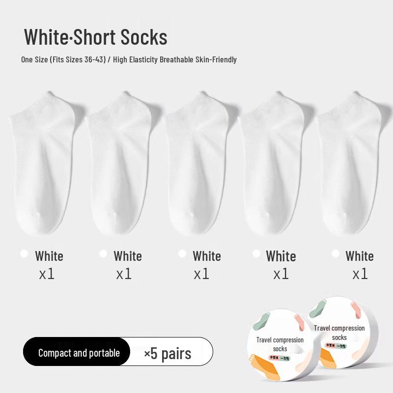 Disposable Unisex Compression Socks: Breathable, Sweat-Absorbent, Wash-Free for Military Training, Business Trips, and Daily Use.