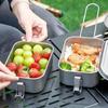 Metal Alloy Camping Bentos Container Portable Bentos Box Rectangle Lunch Box Outdoor Camping Picnic Cookware