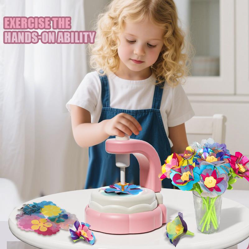 DIY simulation bouquet art gift, children's puzzle handmade bouquet embossing machine toy parent-child interaction birthday gift