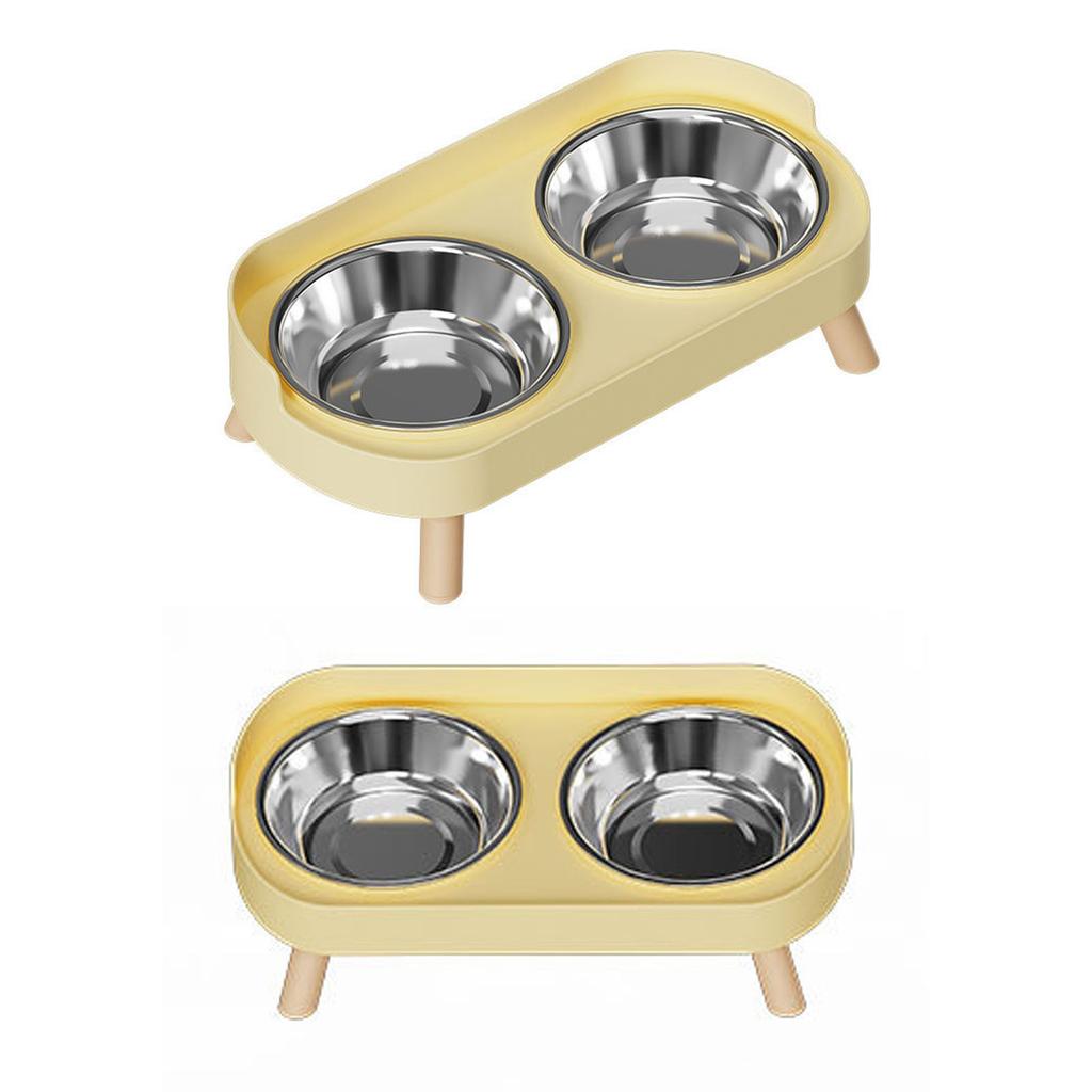 Elevated Dog Bowl Set Multifunctional Easy Cleaning Raised Double Dog Feeding Bowls for Home