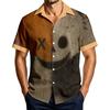 Men's Casual Short Sleeve Shirt with Halloween Print for Parties and Everyday Wear