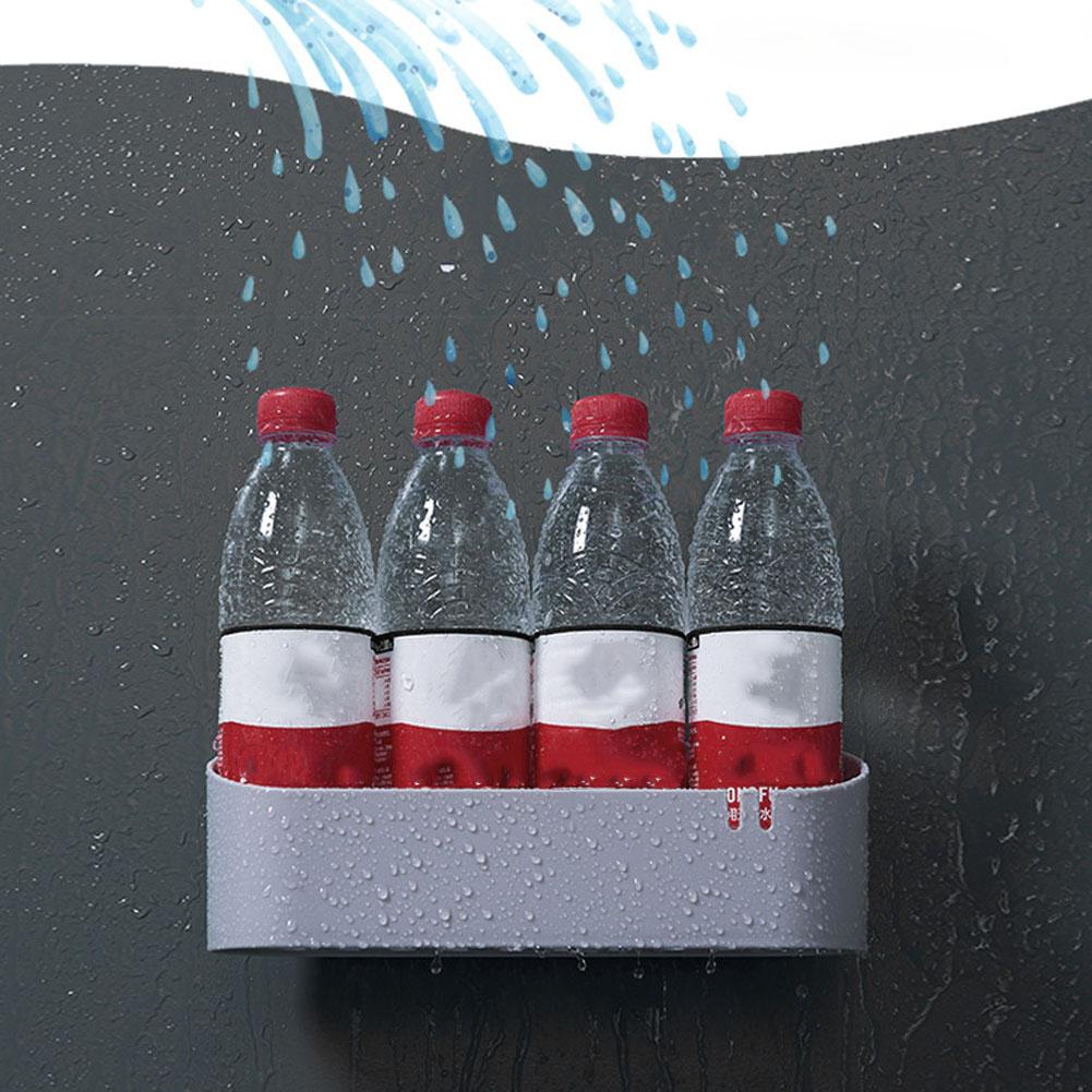 Étagère de Salle de Bain en Plastique Étagère de Rangement Organisateur de Douche Panier de Rangement pour Cosmétiques Support Mural Design à Vidange Support sans Perçage