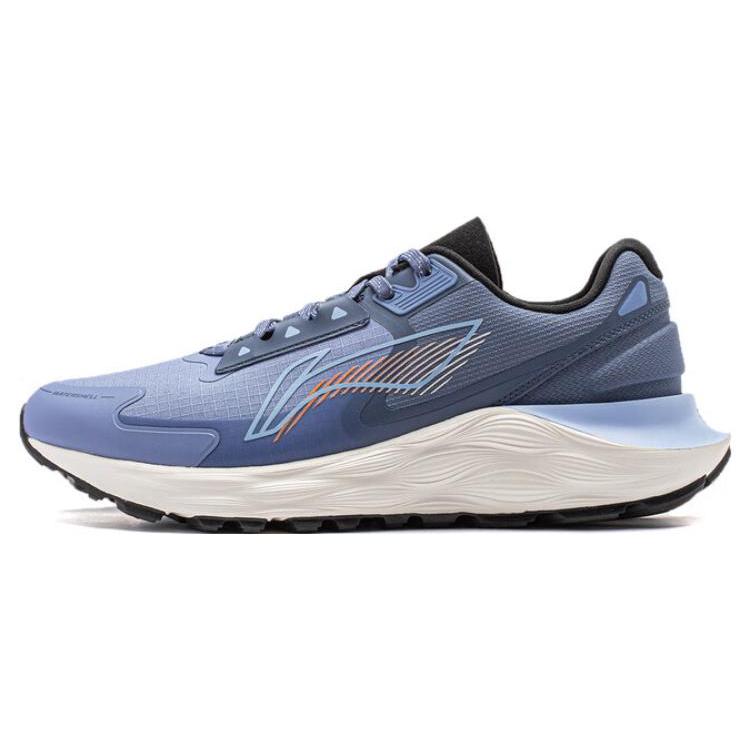 Li Ning Yufeng Comfortable Cushioning, Wear Resistant Low Top Running Shoes Men's Gray Blue ARST055-4
