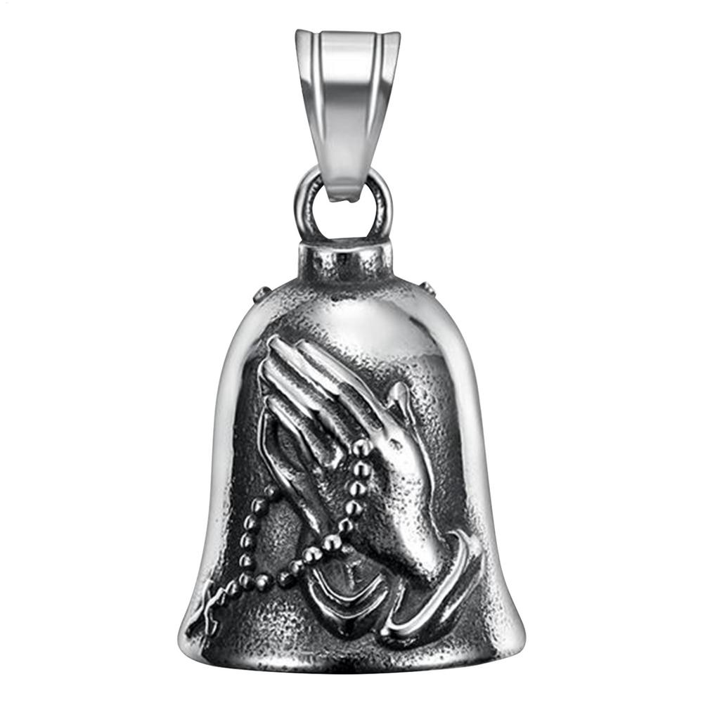 Retro Motorcycle Bell Charm Punk Style Angel Bell Pendant Biker Trend Lucky Bells RedCross Angel Wings Love Guardians Mens Gift