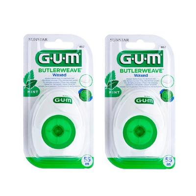 Gum Mint Wax 1855 Zubní nit, 2 kusy, 1 kus