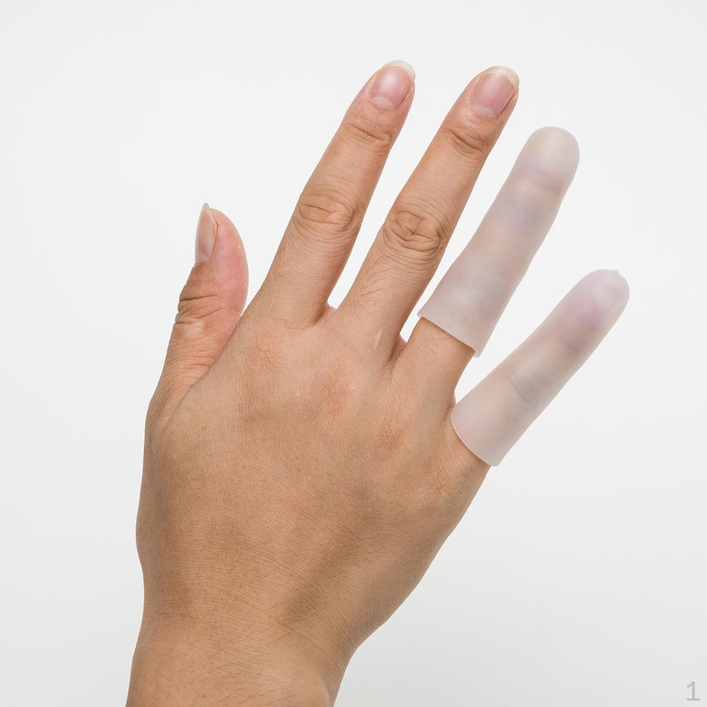 2 Pairs Elastic Silicone Toe Finger Cap Cover Protective Splint Sleeves for Women Men - Can be