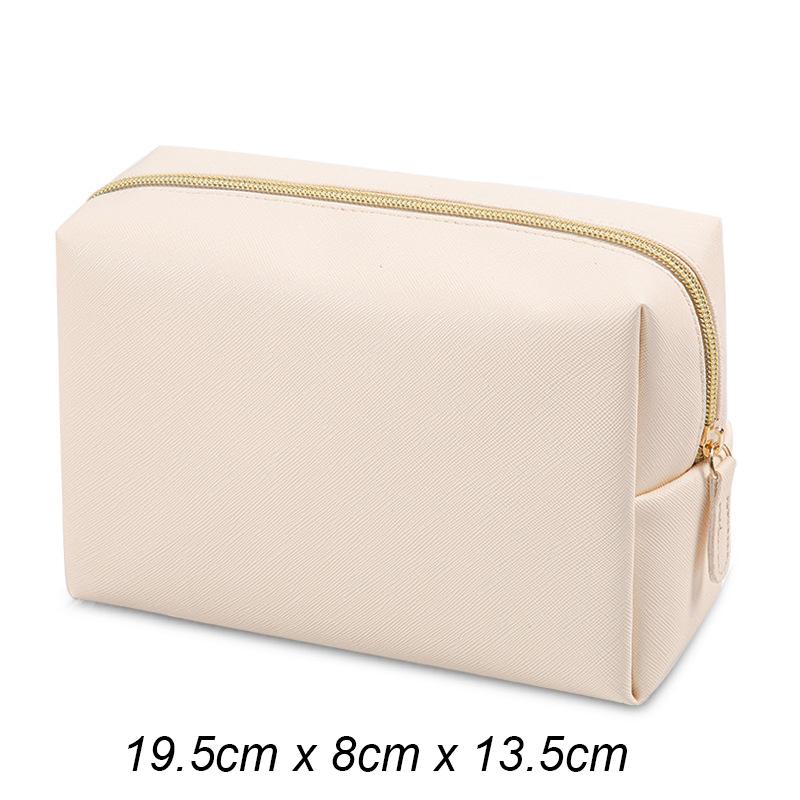 Solid Color Makeup Pouch Women Cosmetic Bag Waterproof PU Leather Travel Portable Wash Toiletry Storage Bag Organizer Purse