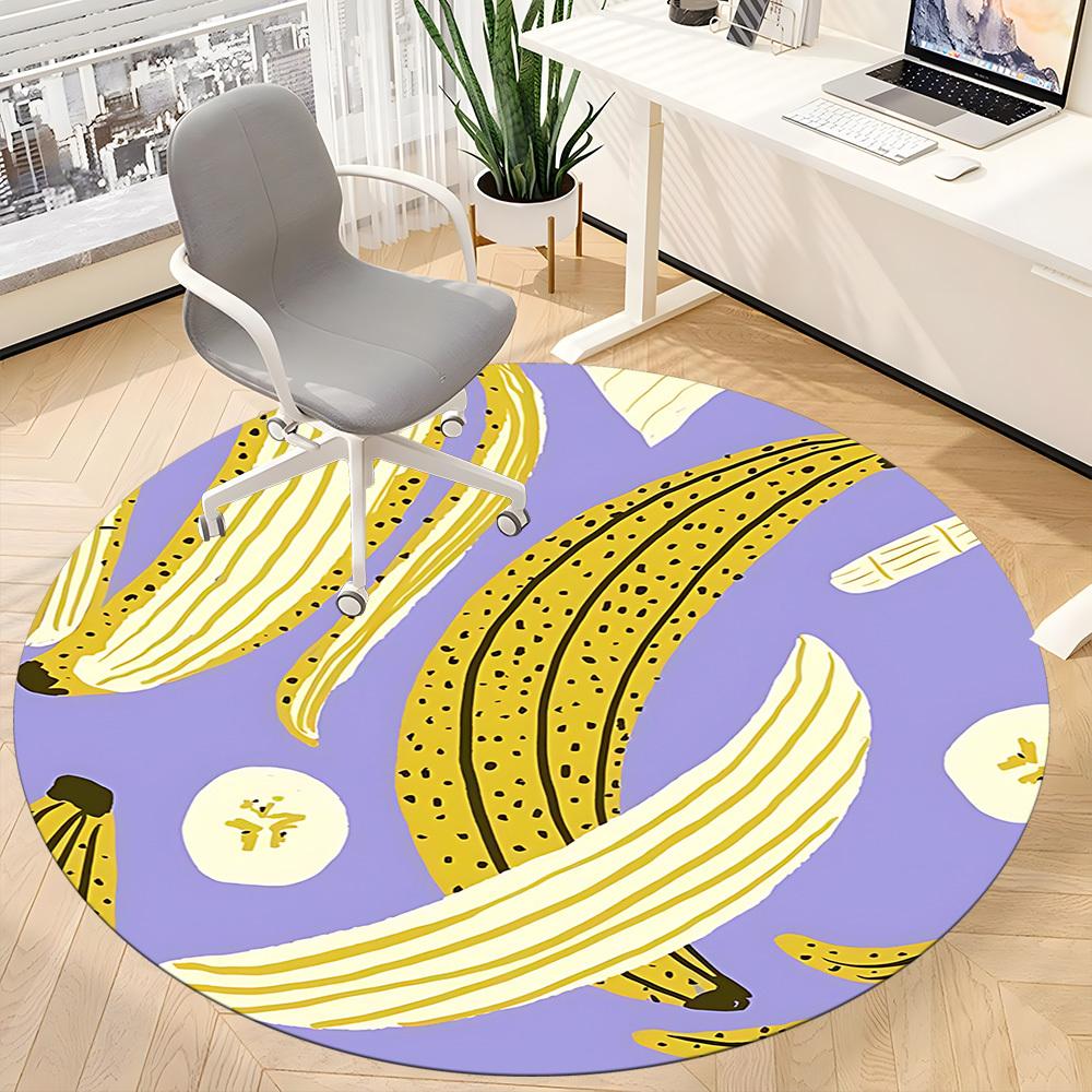 1pc Banana Slices Chair Carpet for Office, Non slip, Soft and Durable Office Rug