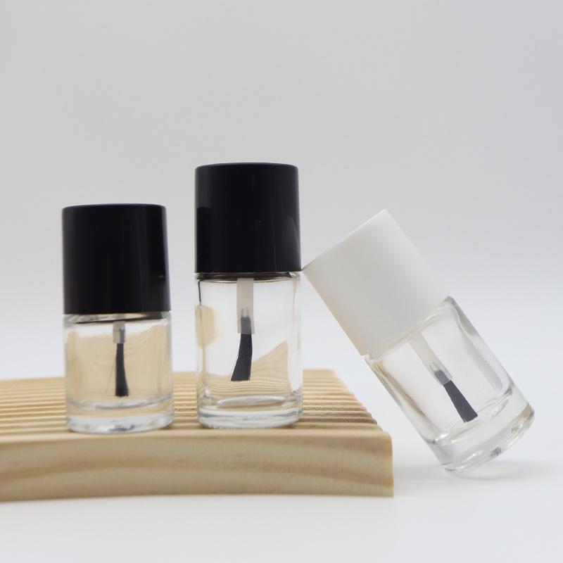 10ml Transparent Round Glass Nail Polish Bottle with Brush
