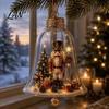 Layered Christmas Tree Ornament Sets 3D Bell Ornament, Winter Scene Clear Decoration with Santa Holiday Home Atmosphere Enhancements Snowman Reindeer