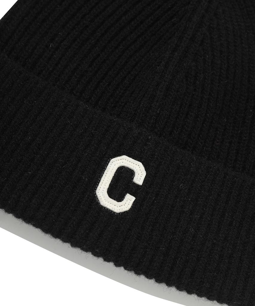 COVERNAT C-Logo Felt Applique Beanie Black