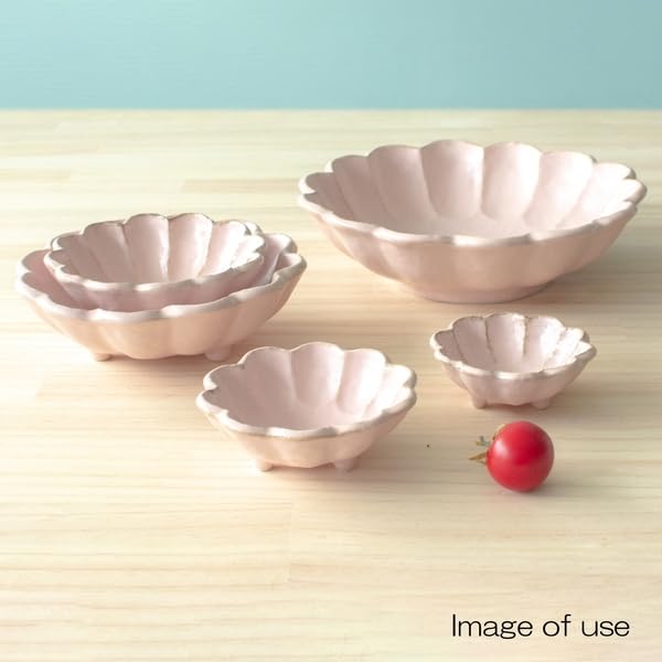 Mino Ware Kaneko Kohyo Neririnbana Microwave and Dishwasher Made in Product Number "Rinka" Bowl, Large, Pink, Design, Diameter Approx. 21cm, Safe,