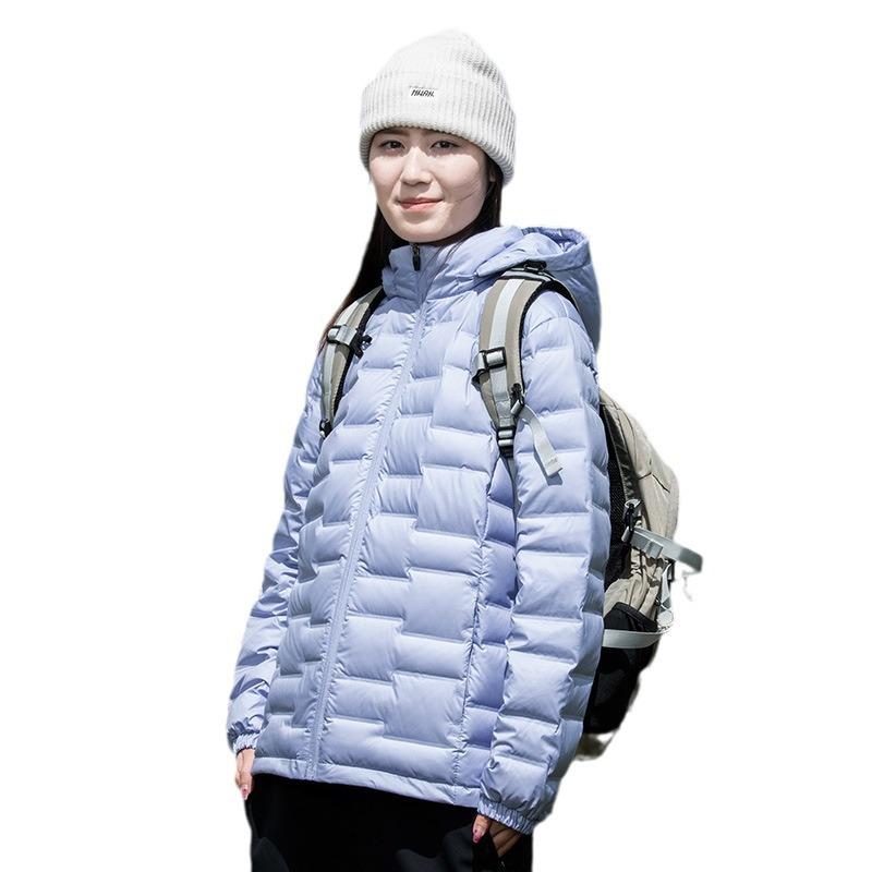 New light and thin down jacket men's graphene inner windproof and warm winter hooded sports down jacket women's jacket