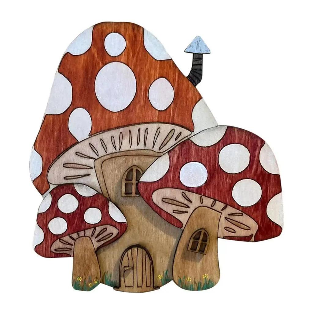 1 Pcs Cartoon Wooden Mini DIY Door Fairy Tale Gate Door Decoration Garden Courtyard Decoration Fairy Elf Door Craft Ornaments