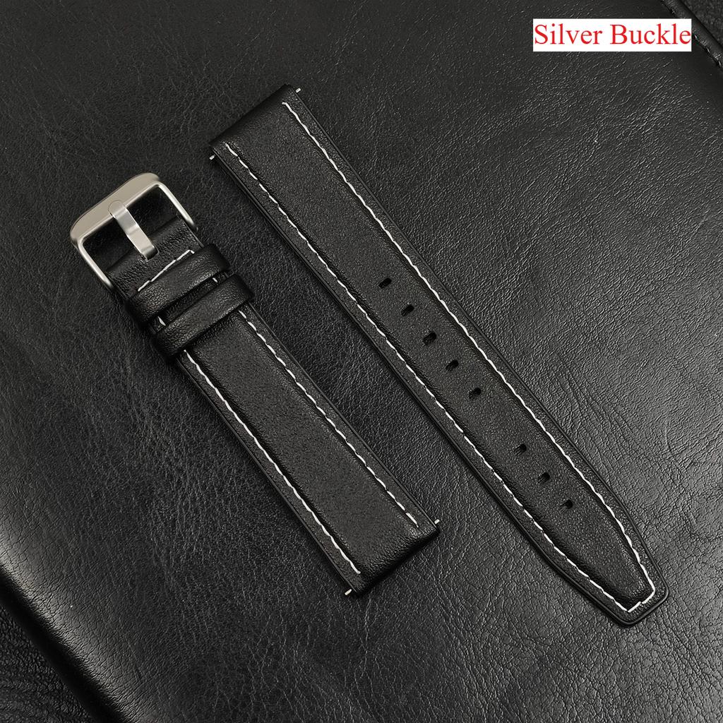 20mm 22mm Leather Silicone Strap for Samsung Galaxy Watch 6 Classic Gear S3 7 6 5 4 40 44mm Band for Huawei GT4 Ultimate Redmi W