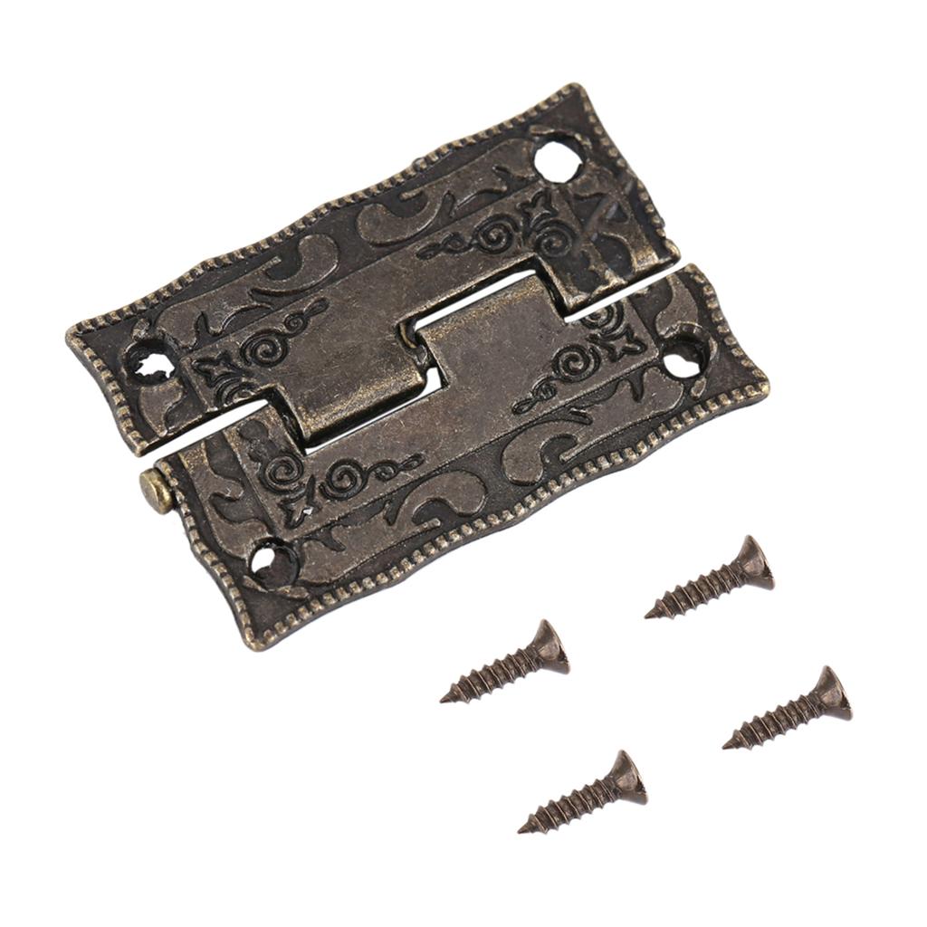 10Pcs 0 Degrees  270 Degrees  Antique Bronze Cabinet Jewelry Box Hinges Door Furniture Wood Case
