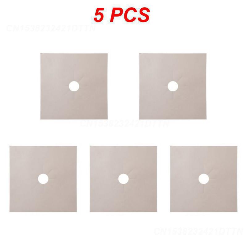 

5PCS Gas Stove Cleaning Protection Pad Easy To Clean Washable Black Kitchen Tools Oil-resistant Gas Stove Mat Don t Paste Silver