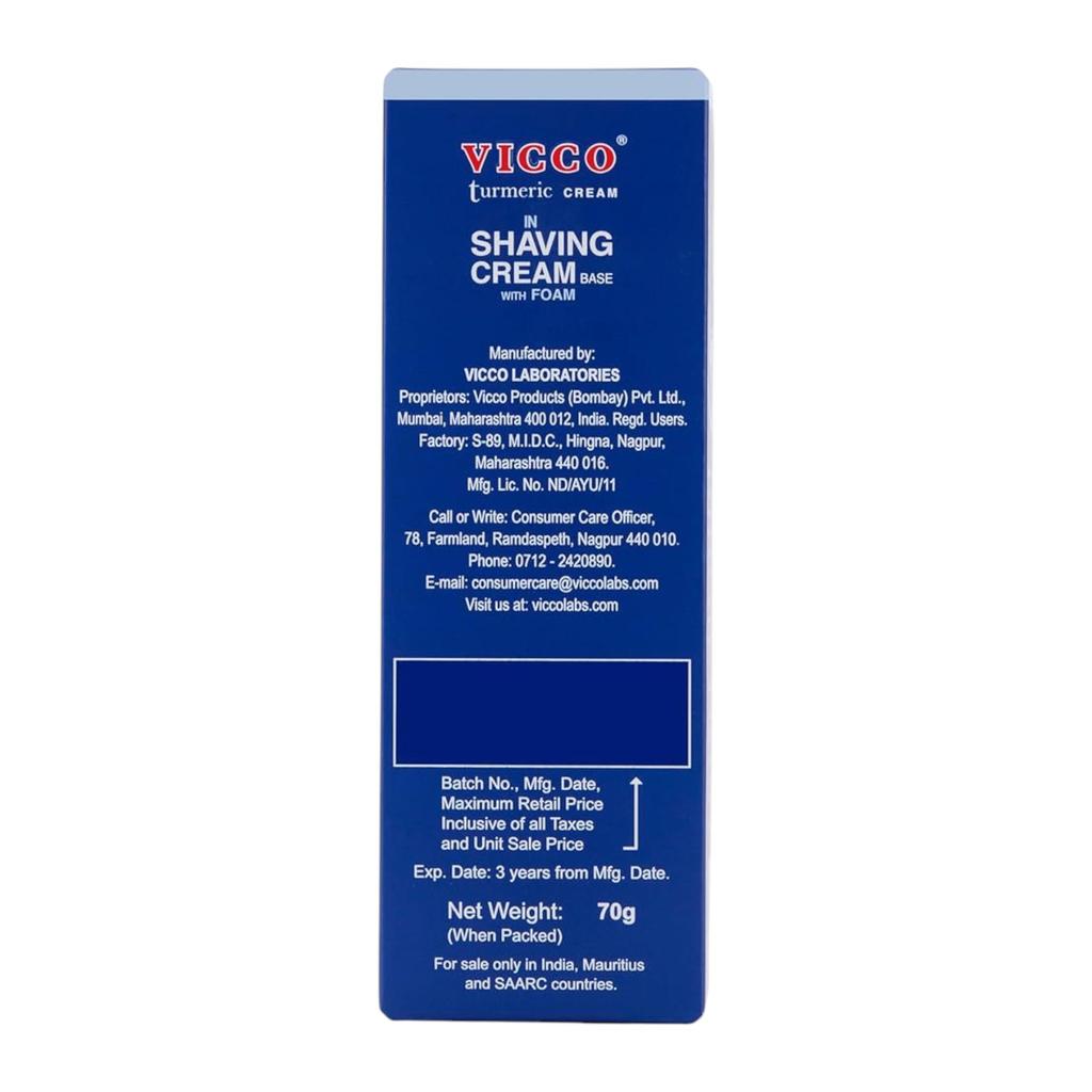 Vicco Krem do golenia z kurkumą Baza piankowa Regularny 70g Opakowanie 2 szt. Gładkie czyste nawilżające golenie