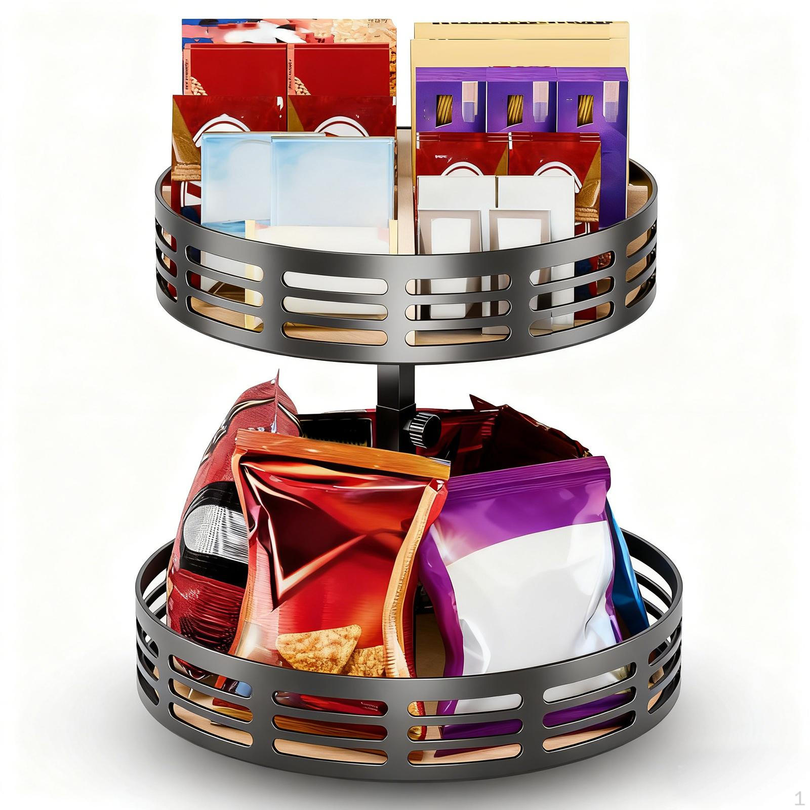 

Organizer Rotating Spice Rack Stylish Space Saving 360° Access Turntable for Tabletop