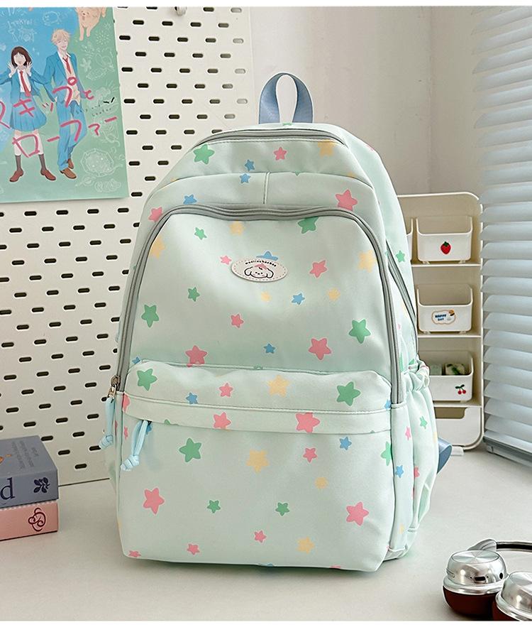 Schoolbag High Value and Lightweight Ins Harajuku Little Star Printed Schoolbag Japanese Ins Sweet Soft Sister Travel Cute Backpack