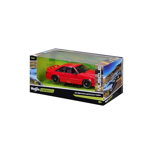 Maisto 1/24 Scale Ford Mustang SVT Cobra 1993 Red Custom Classic Muscle Series / Diecast Model Car, Finished Model 32549