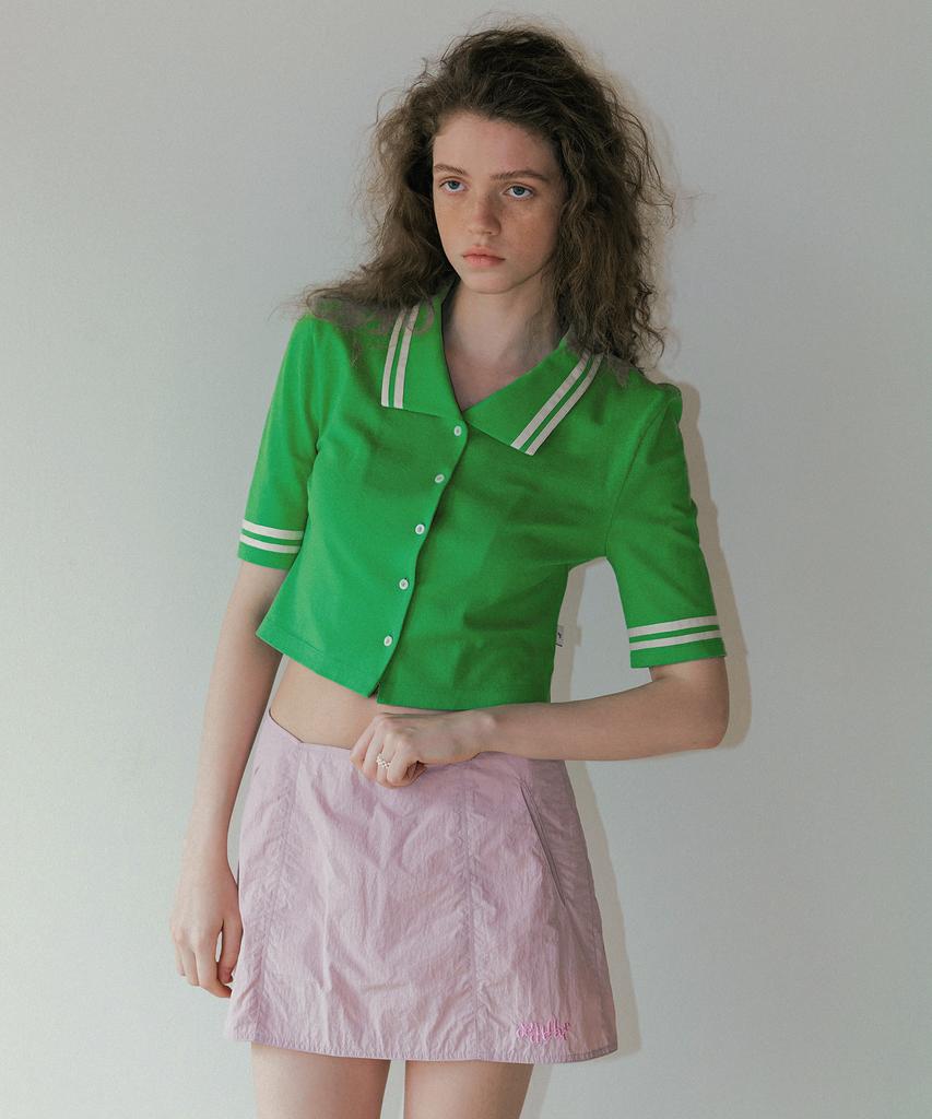Obeodyupeulleeo Marine Pique Top_Apple Green