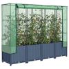 VidaXL Raised Planter with Rattan-Look Cover 160x40x138 Cm, Garden Raised Planter, Raised Flower Box, 4015830