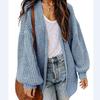 Fall/Winter Women's Long Sleeve Lantern Sleeve Knit Cardigan Sweater