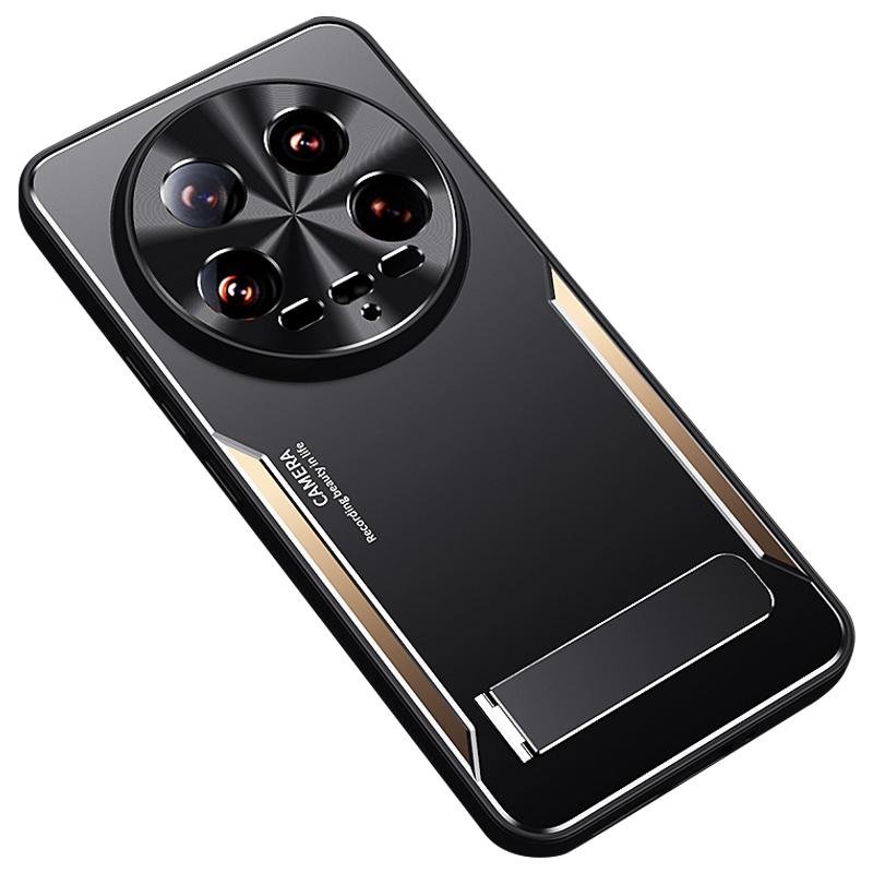 Funda Kickstand de Aleación de Aluminio+TPU Híbrida Protectora para Teléfono Xiaomi 14 Ultra