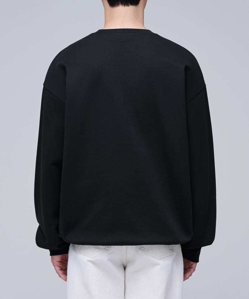 Musinsa Standard Flat Terry Oversized String Sweatshirt [Black]