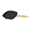 Square Cast Iron Grill Pan - VIDAXL - with Wooden Handle - 25 X 25 Cm - for All Energy Types