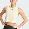 Adidas Womens Power 3-Stripes Boxy Tank Top Powder Yellow Women Streetwear JG6182
