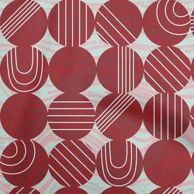 Tissu Coton Stretch Bordeaux Géométrique Allover Dessiné Pois DIY Vêtement Tissu de Patchwork Tissu Imprimé au Mètre 40 Pouces