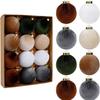 12PCS High-quality Plastic Flocked Christmas Ball 8cm Multicolor Christmas Tree Balls Suspensable Xmas Baubles Scene Supplies